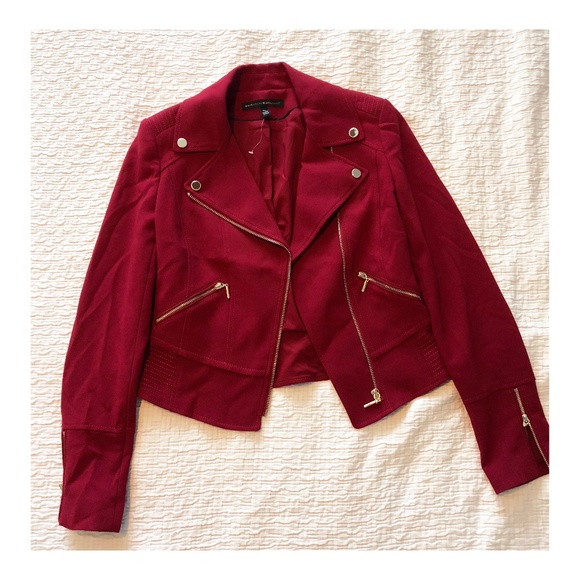 White House Black Market Jackets & Blazers - Burgundy Moto Jacket